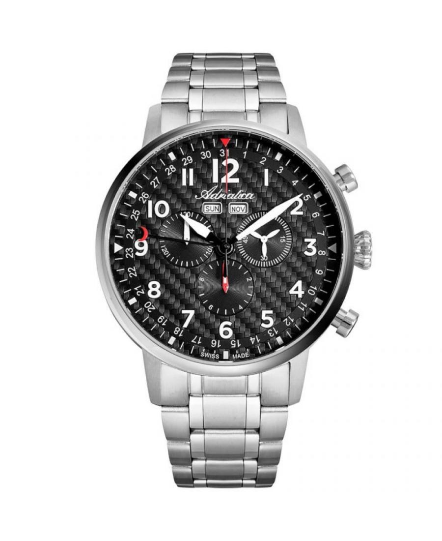 Men Swiss Classic Quartz Watch Adriatica A8308.5124CH Black Dial