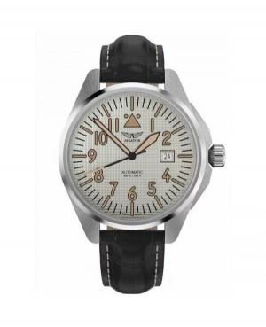 Мужские Швейцарские Классические Automatic Часы AVIATOR V.3.39.0.336.4 Серебряного цвета Циферблат