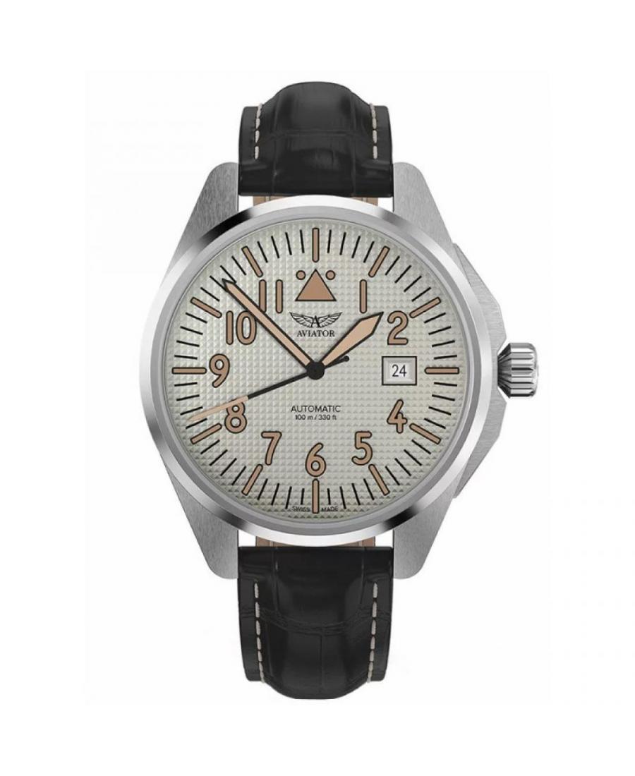 Mężczyźni Szwajcar klasyczny automatyczny Zegarek AVIATOR V.3.39.0.336.4 Srebrna Wybierz