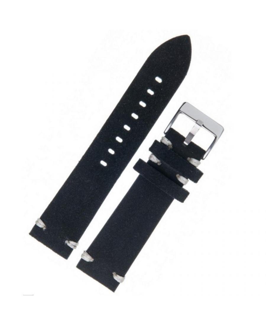 Watch Strap Diloy 417.01.18 Leather Black Skórzany Czarny 18 mm