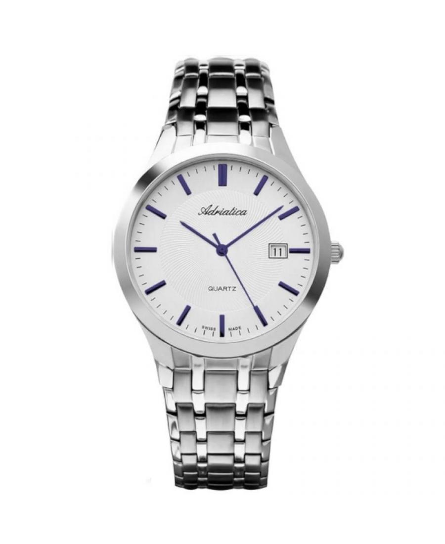 Mężczyźni klasyczny Szwajcar kwarcowy analogowe Zegarek ADRIATICA A1236.51B3Q Biały Dial 40mm