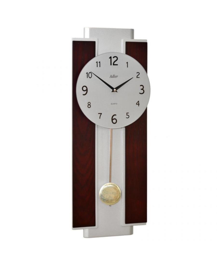 ADLER 20271W Quartz Wall Clock Glass Walnut