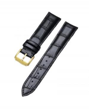 Julman leather watch strap for Julman 01.22.CR.GD Black 22 mm