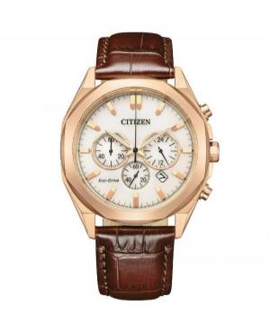 Men Classic Sports Japan Eco-Drive Analog Watch Chronograph CITIZEN CA4593-15A Ivory Dial 41mm