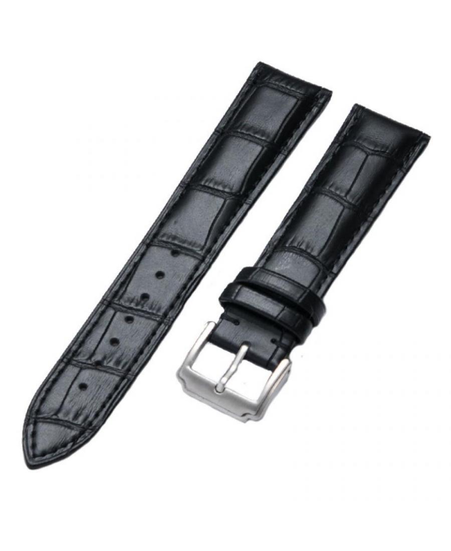 Julman leather watch strap for Julman 01.24.CR.W Black 24 mm