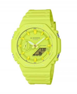 Men Sports Functional Diver Japan Quartz Digital Watch Timer CASIO GA-2100-9A9ER G-Shock Yellow Dial 48mm