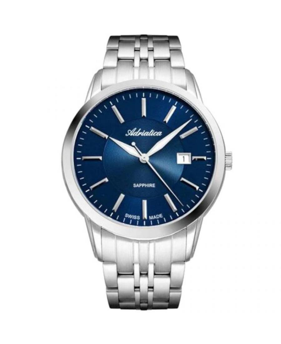 Mężczyźni klasyczny Szwajcar kwarcowy analogowe Zegarek ADRIATICA A8306.5115Q Niebieska Dial 42mm