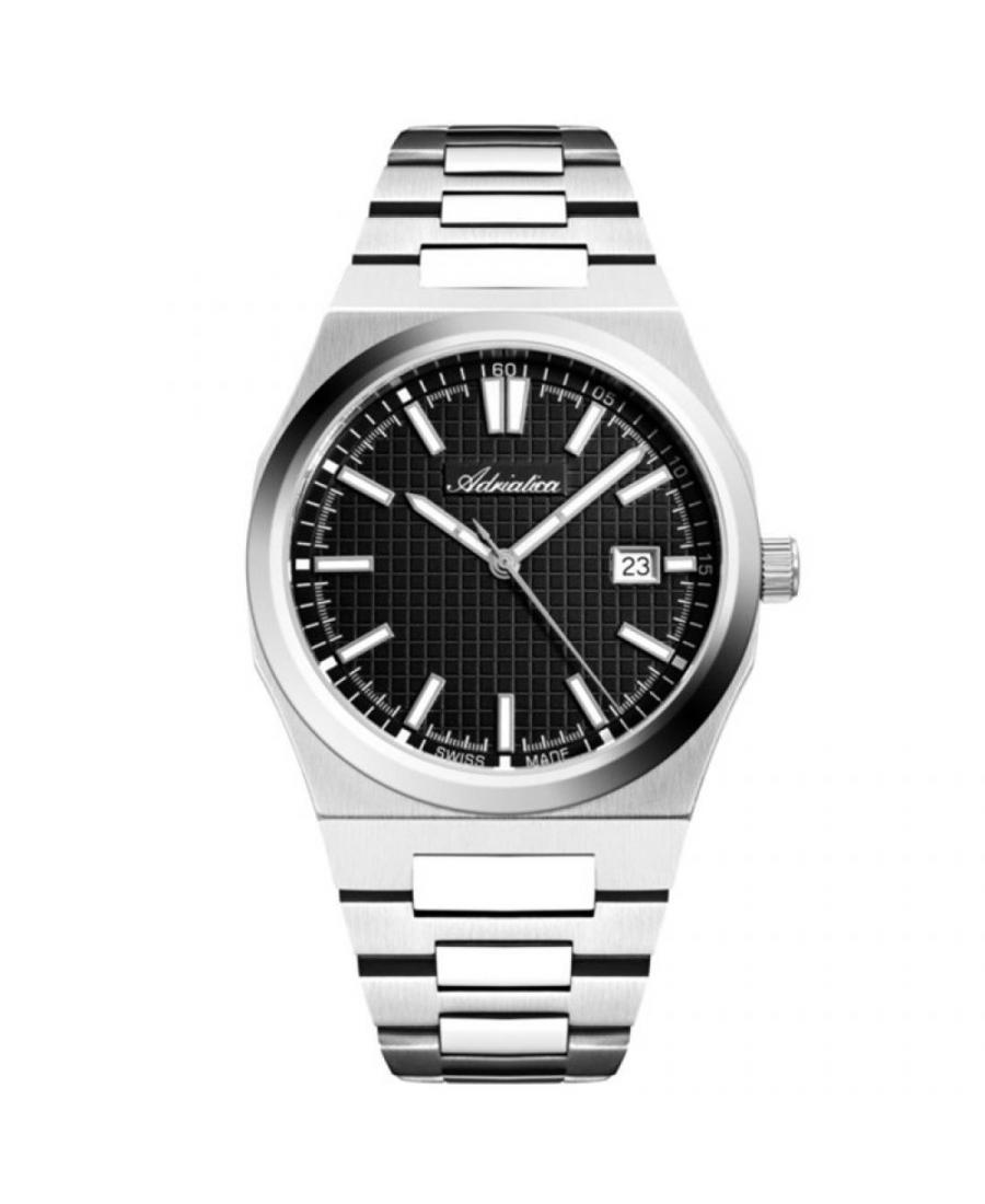 Men Classic Swiss Quartz Analog Watch ADRIATICA A8326.5114Q Black Dial 40mm