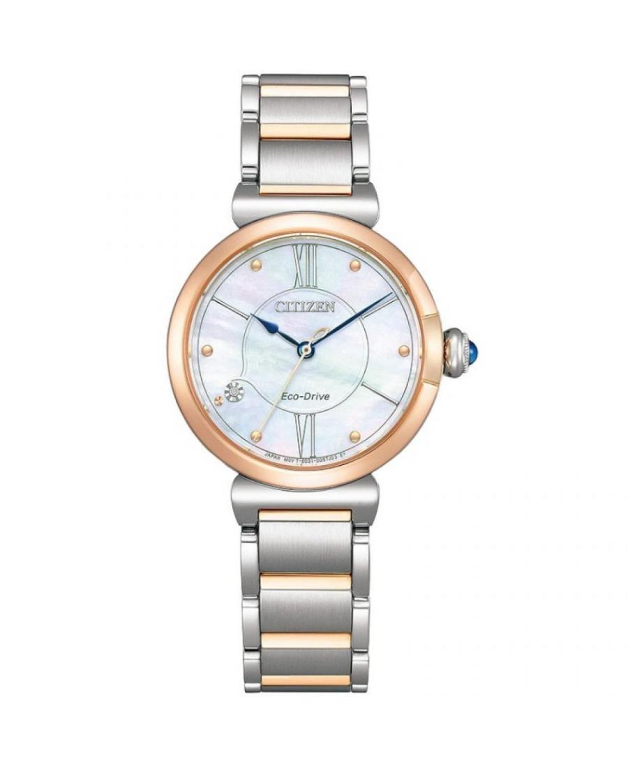 Women Classic Japan Eco-Drive Analog Watch CITIZEN EM1074-82D Mother of Pearl Dial 30mm