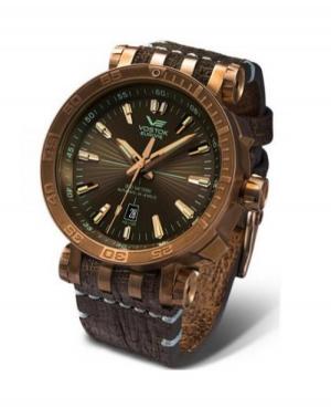Mężczyźni sportowy Diver Luxury automatyczny analogowe Zegarek VOSTOK EUROPE NH35A-575O285 Brązowy Dial 48mm