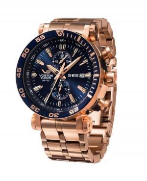 Men Sports Diver Luxury Quartz Analog Watch VOSTOK EUROPE VK61-575B590BR Blue Dial 48mm
