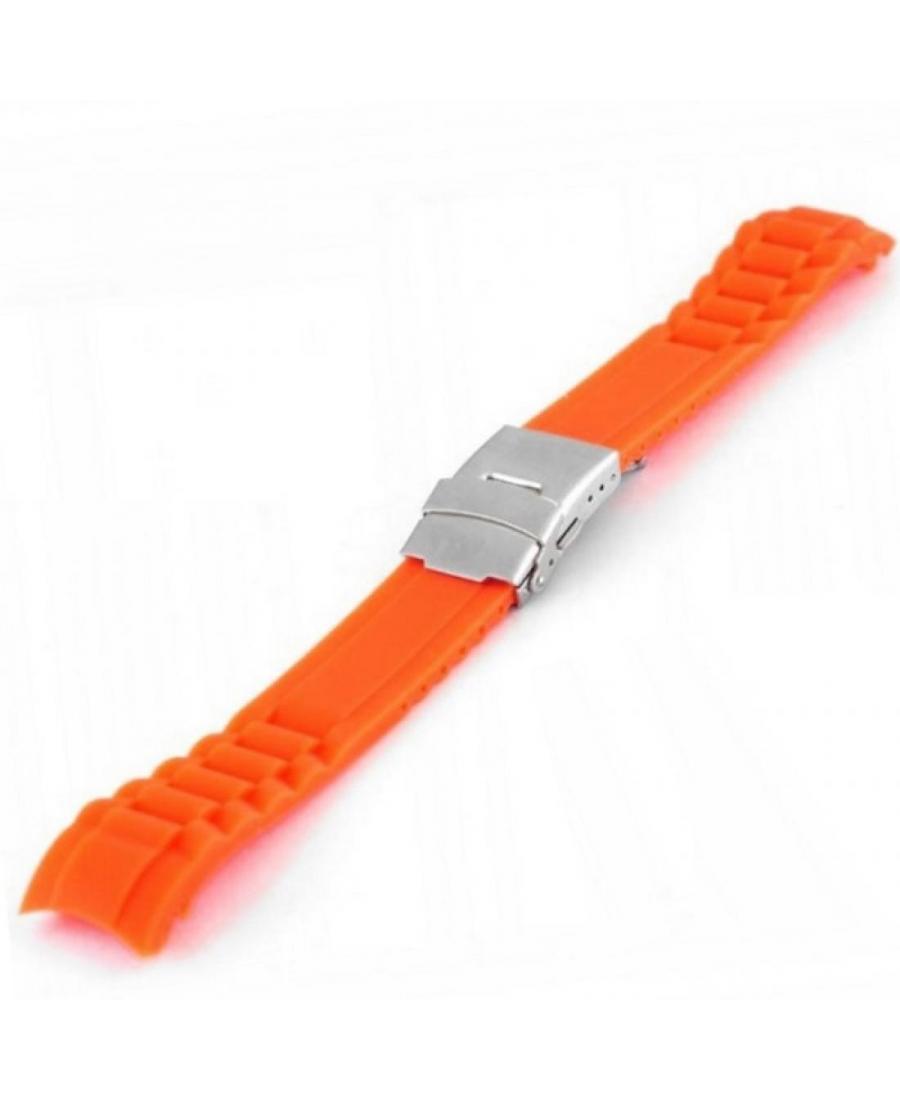 Watch Strap Diloy SBR23.20.12 Silicone Silikon Pomarańczowy 20 mm