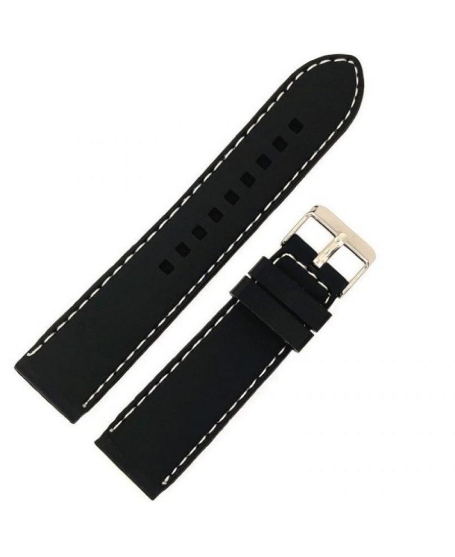 Watch Strap Diloy SBR10.01.20 Silicone czarny Silikon Czarny 20 mm