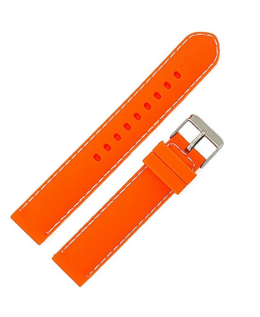 Watch Strap Diloy SBR10.12.18 Silicone Silikon Pomarańczowy 18 mm