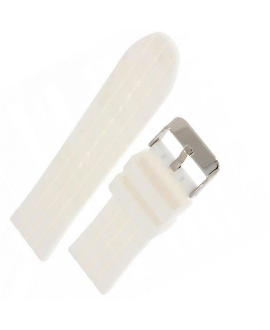 Watch Strap Diloy S255.20.22 Silicone White 22 mm