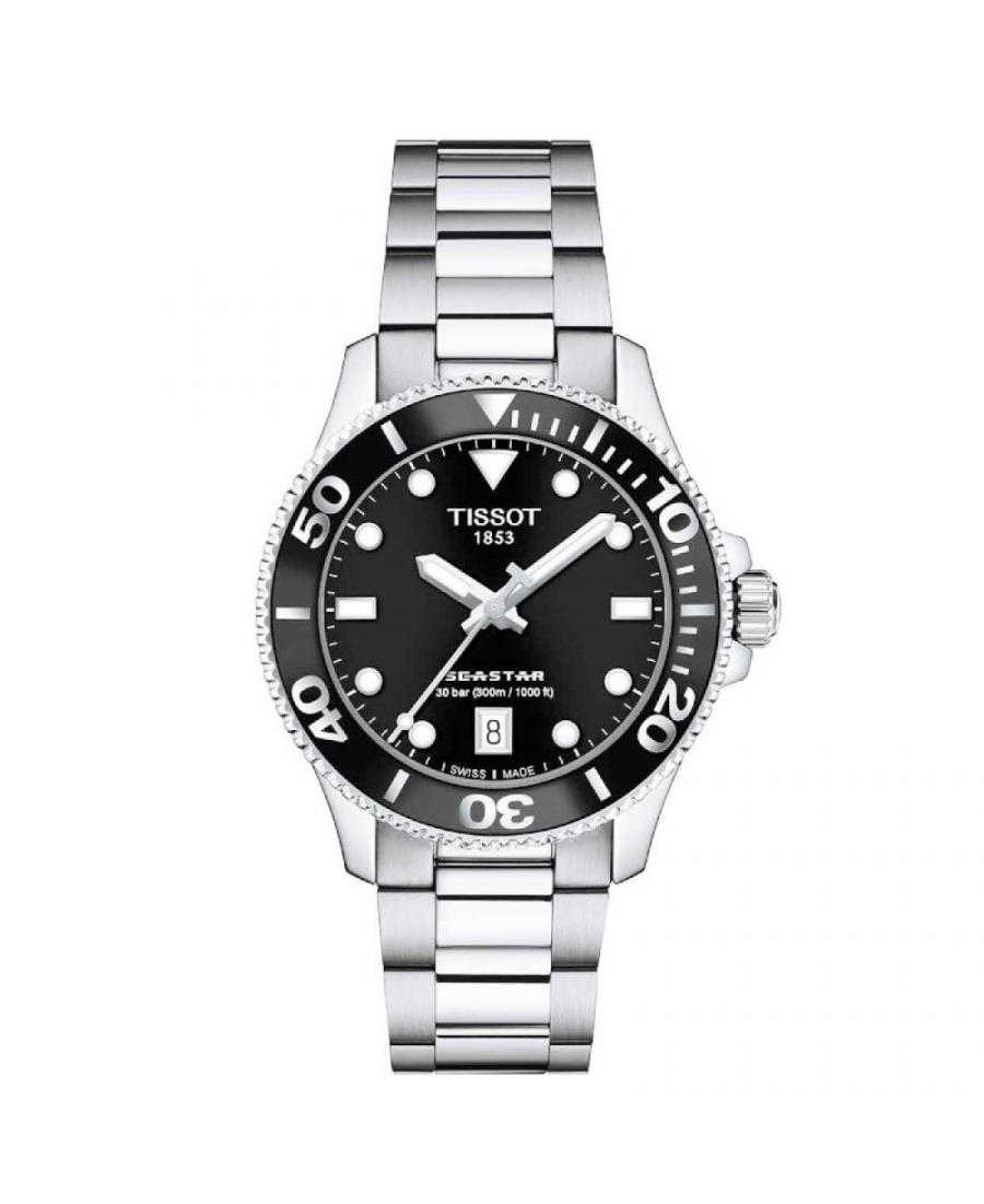 Men Classic Sports Diver Swiss Quartz Analog Watch TISSOT T120.210.11.051.00 Black Dial 36mm