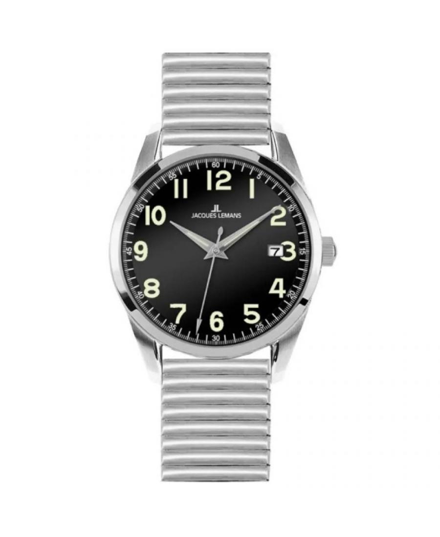 Mężczyźni klasyczny kwarcowy Zegarek JACQUES LEMANS 1-1769J Czarny Dial 39mm
