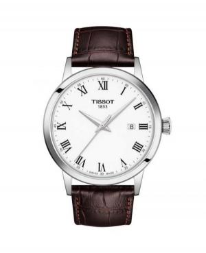 Mężczyźni klasyczny Szwajcar kwarcowy analogowe Zegarek TISSOT T129.410.16.013.00 Biały Dial 42mm