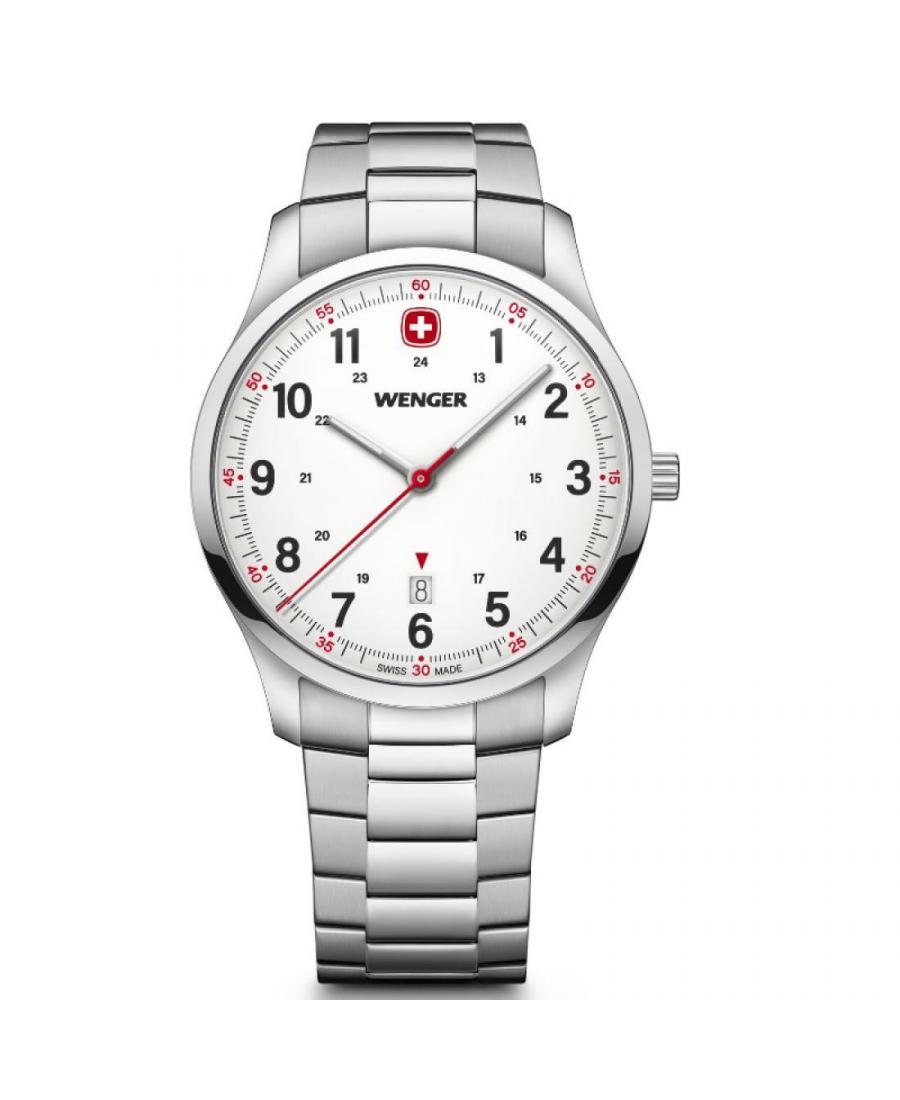 Mężczyźni klasyczny sportowy Szwajcar kwarcowy analogowe Zegarek WENGER 01.1441.133 Biały Dial 42mm