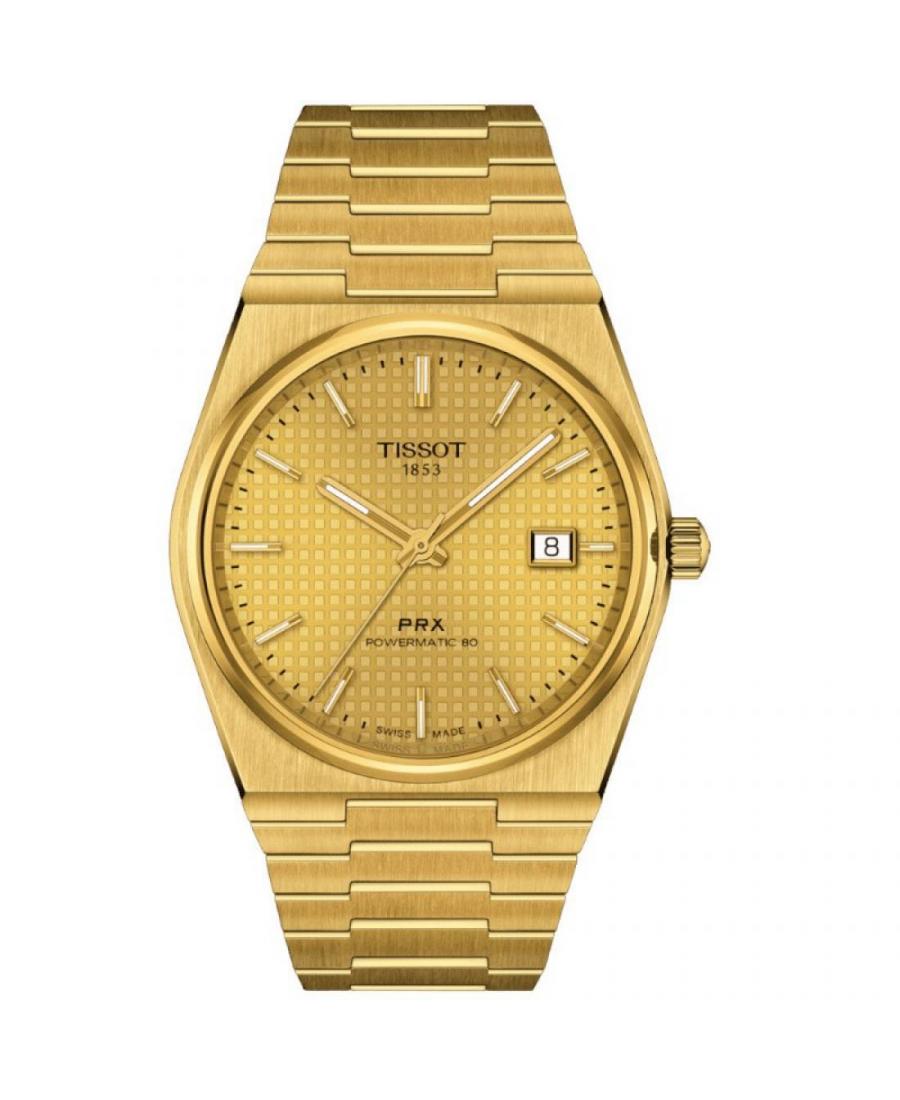 Mężczyźni klasyczny Luxury Szwajcar automatyczny analogowe Zegarek TISSOT T137.407.33.021.00 Żółty Dial 40mm