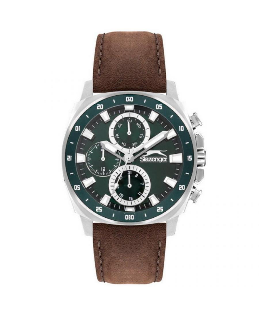Mężczyźni klasyczny kwarcowy analogowe Zegarek SLAZENGER SL.9.2293.2.07 Zielony Dial 45mm