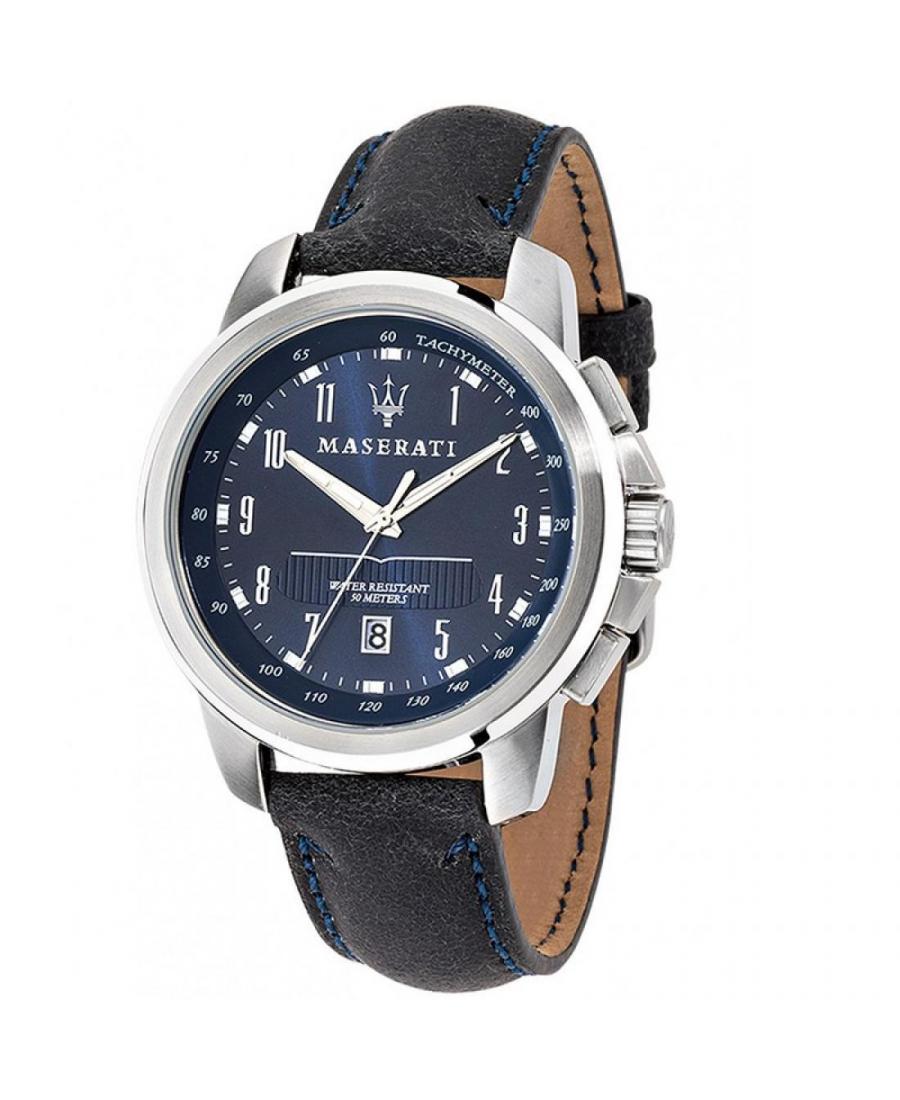 Men Classic Quartz Analog Watch MASERATI R8851121003 Blue Dial 44mm