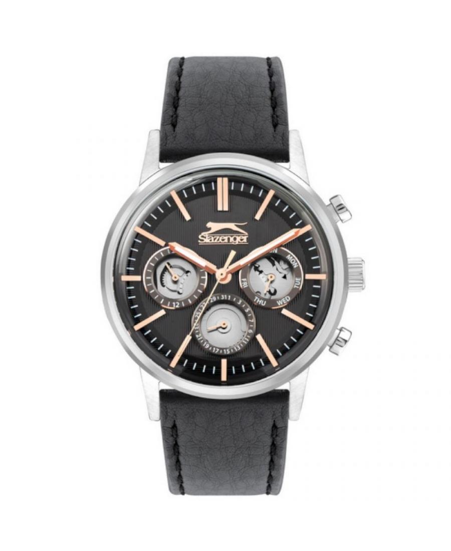 Mężczyźni klasyczny kwarcowy analogowe Zegarek SLAZENGER SL.9.2302.2.03 Czarny Dial 43mm