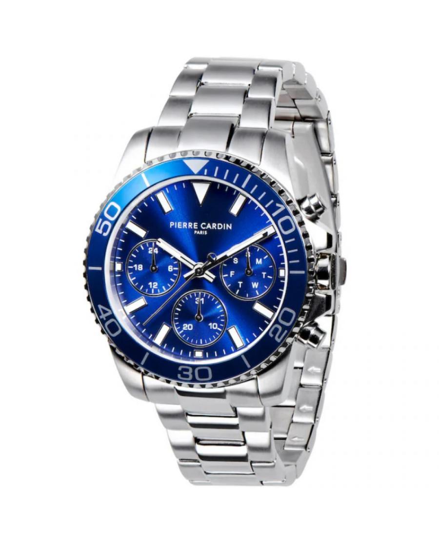 Mężczyźni klasyczny sportowy kwarcowy analogowe Zegarek PIERRE CARDIN CNI.0008 Niebieska Dial 40mm