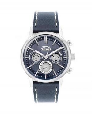 Mężczyźni klasyczny kwarcowy analogowe Zegarek SLAZENGER SL.9.2302.2.02 Niebieska Dial 43mm