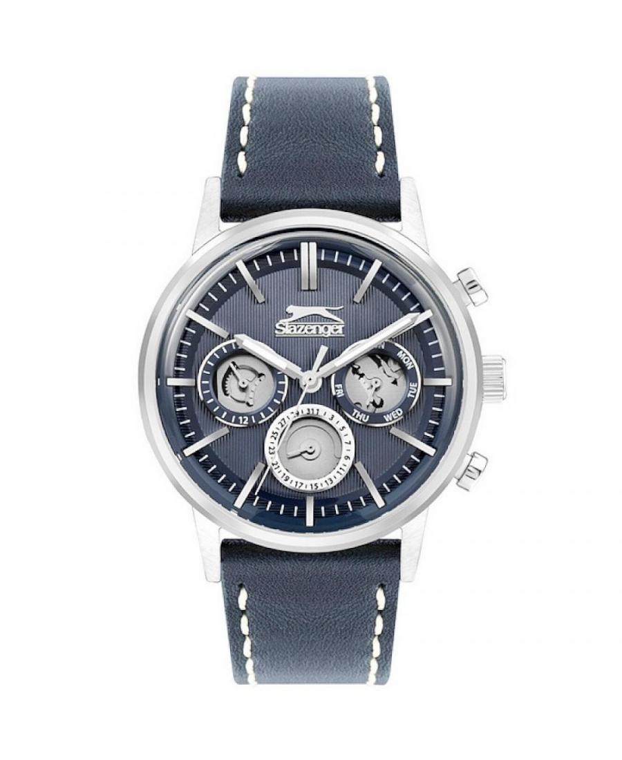 Mężczyźni klasyczny kwarcowy analogowe Zegarek SLAZENGER SL.9.2302.2.02 Niebieska Dial 43mm