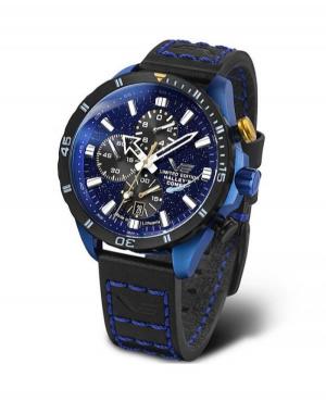 Men Fashion Classic Diver Luxury Quartz Analog Watch Chronograph VOSTOK EUROPE 6S10-320E694 Blue Dial 47mm
