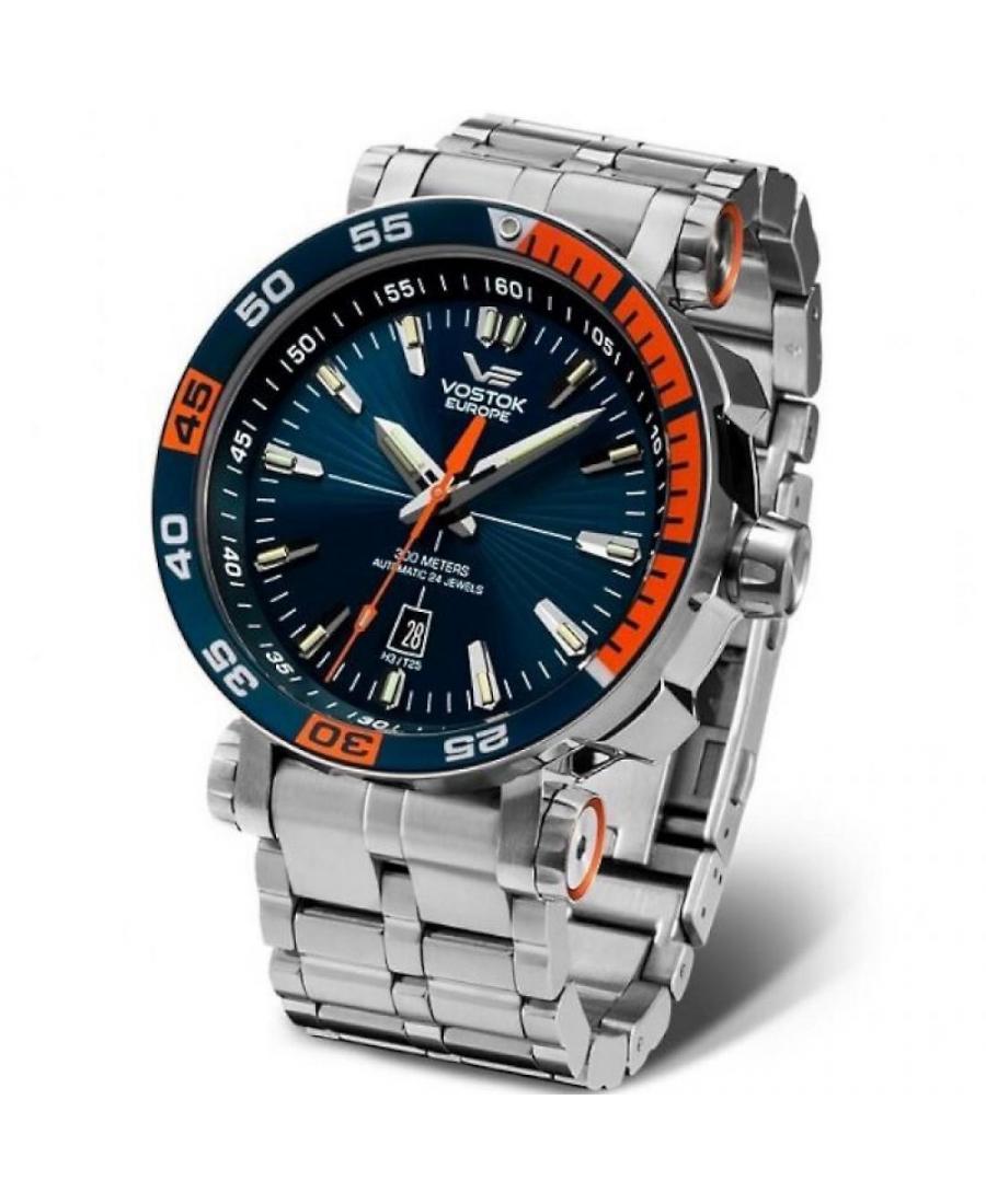 Men Sports Diver Luxury Automatic Analog Watch VOSTOK EUROPE NH35A-575A279Br Blue Dial 48mm