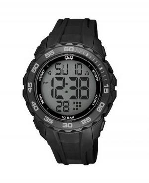 Men Sports Functional Japan Quartz Digital Watch Alarm Q&Q G06A-001VY Grey Dial 46mm