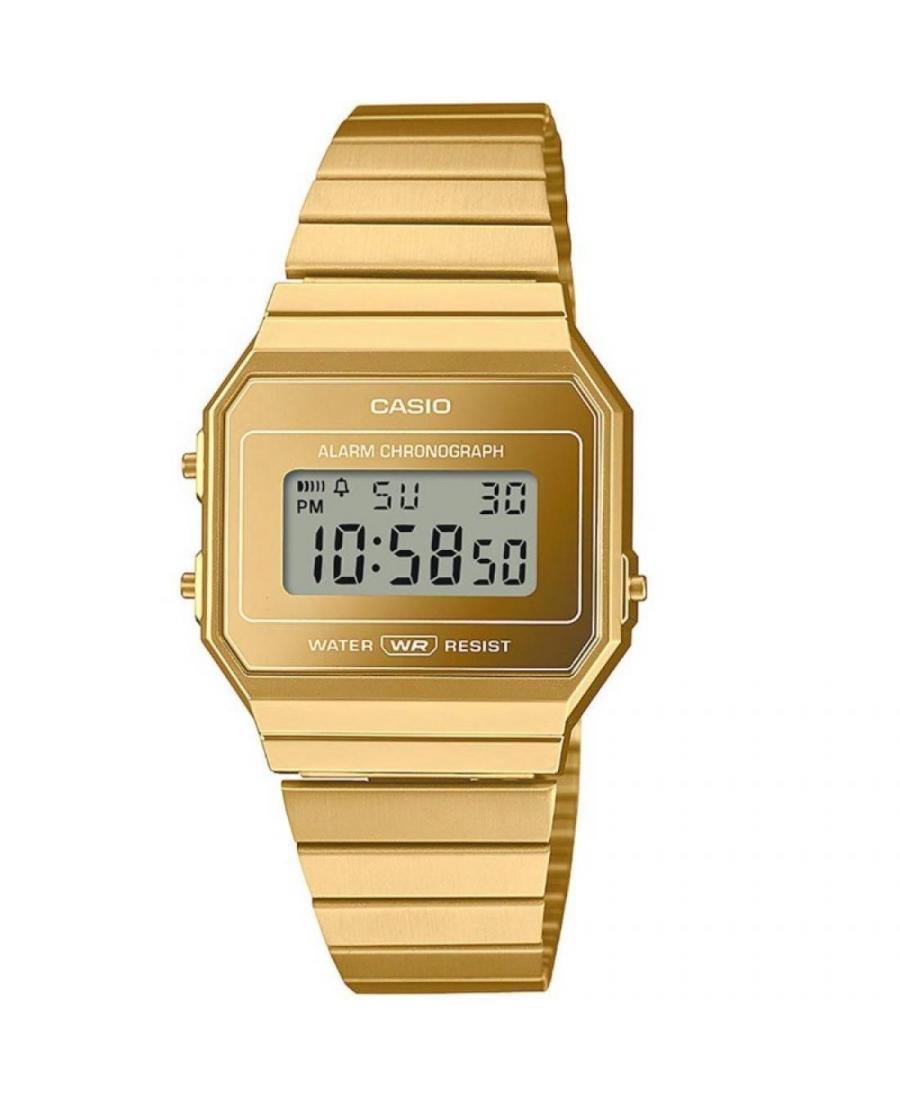 Men Functional Japan Quartz Digital Watch Alarm CASIO A700WEVG-9AEF Golden Dial 37mm