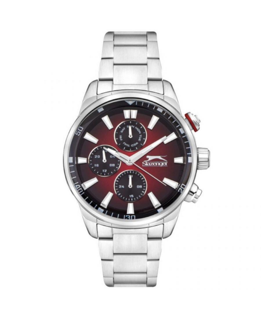 Mężczyźni klasyczny kwarcowy analogowe Zegarek SLAZENGER SL.9.2272.2.06 Burgundia Dial 43mm