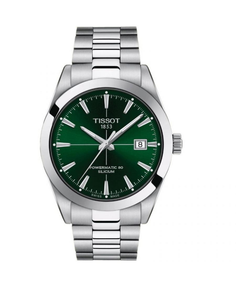 Men Classic Luxury Swiss Automatic Analog Watch TISSOT T127.407.11.091.01 Green Dial 40mm