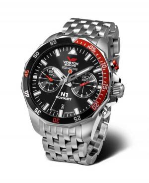 Mężczyźni Diver kwarcowy analogowe Zegarek Chronograf VOSTOK EUROPE 6S21-225A707Br Czarny Dial 46mm