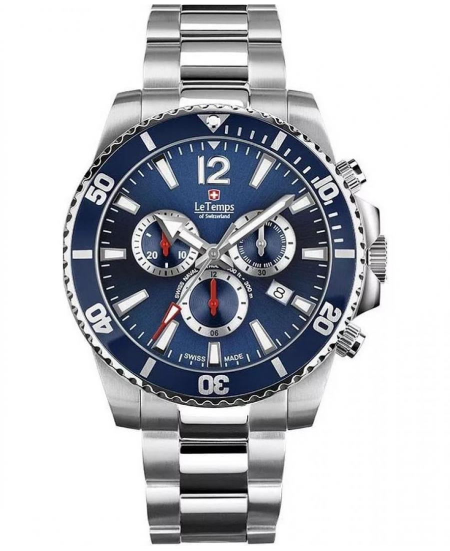 Мужские Дайверские Швейцарские Наручные Часы LE TEMPS LT1044.03BS01