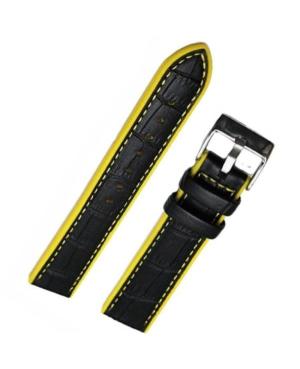 Watch Strap Diloy 420.55.24 Silicone Yellow Silikonas Juoda Geltona 20 mm