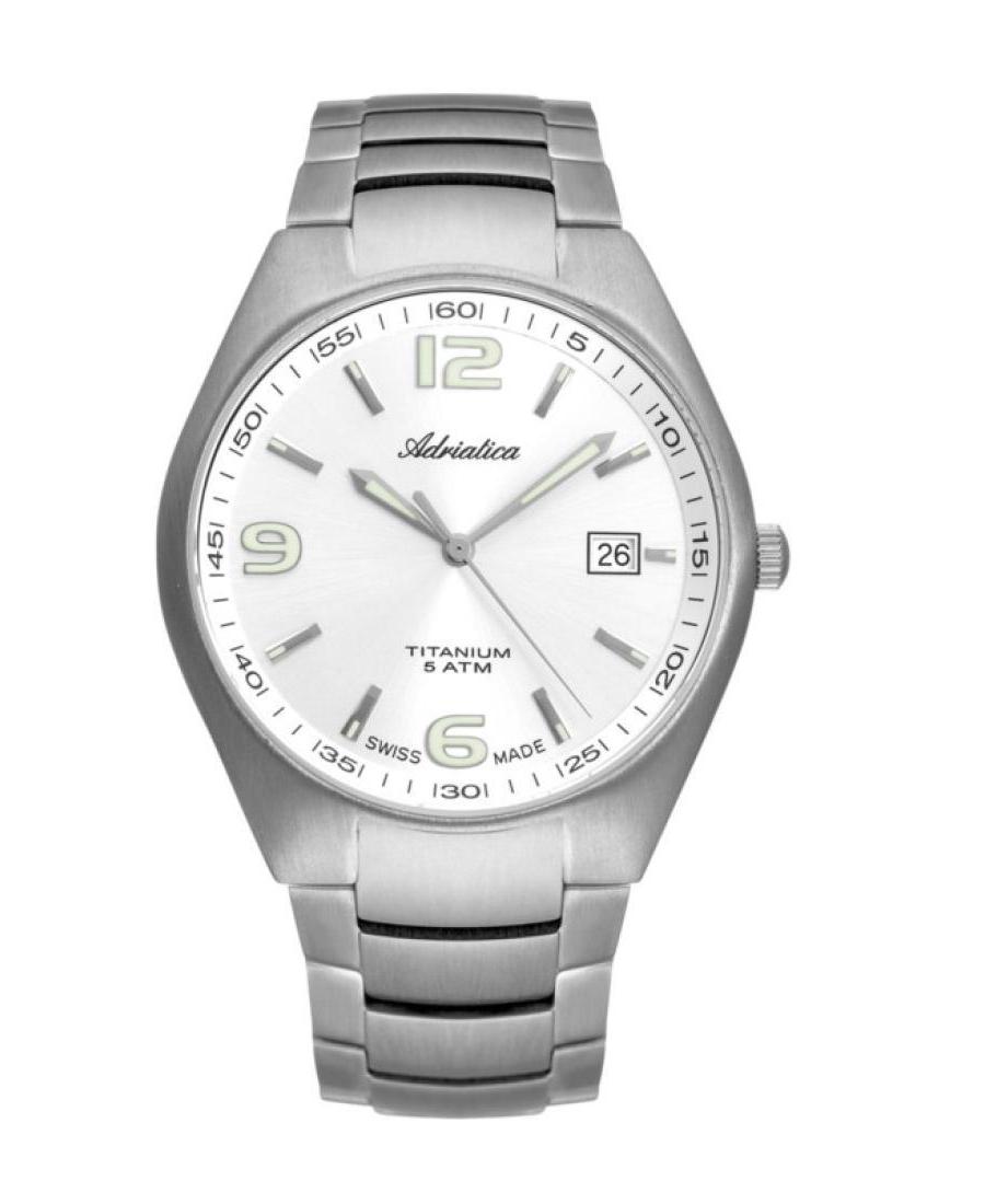 Men Classic Analog Swiss Quartz Watch ADRIATICA Silver Dial 40mm A1069.4153Q