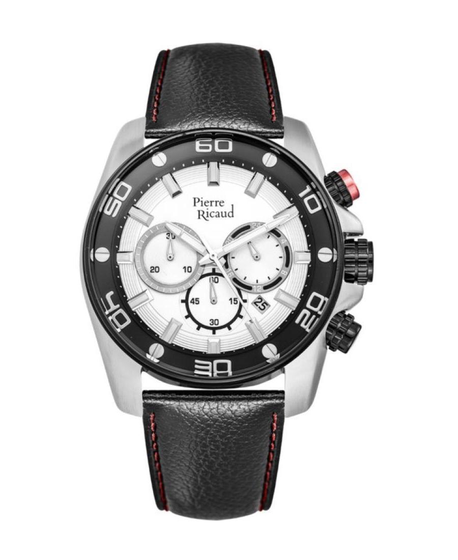 Men Classic Analog Quartz Watch Chronograph PIERRE RICAUD Silver Dial P60018.Y213CHR