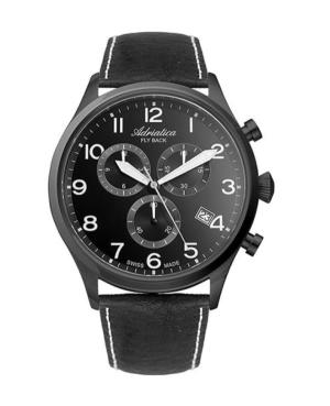 Men Classic Analog Swiss Watch Chronograph ADRIATICA Černá Dial 46mm A8267.B224CH