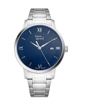 Мужские Классические Аналоговые Кварцевые Часы PIERRE RICAUD Синий Циферблат 42mm P97239.5165Q