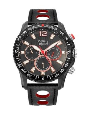 Мужские Классические Аналоговые Кварцевые Часы PIERRE RICAUD Черный Циферблат 46mm P97222.B254QFR