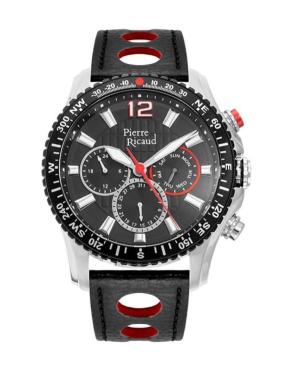 Мужские Классические Аналоговые Кварцевые Часы PIERRE RICAUD Черный Циферблат 46mm P97222.Y254QFR