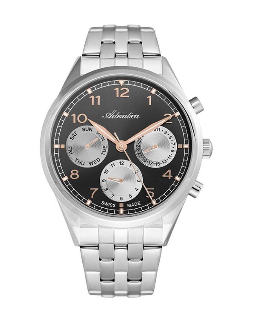 Men Classic Analog Swiss Quartz Watch ADRIATICA Black Dial A8259.51R4QF