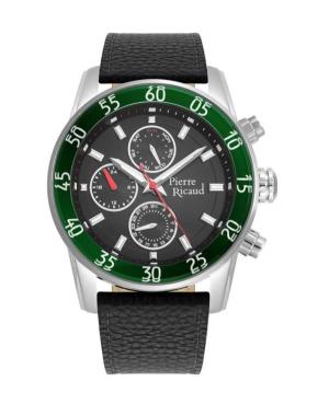 Men Classic Analog Quartz Watch PIERRE RICAUD Black Dial 45mm P97221.W214QF