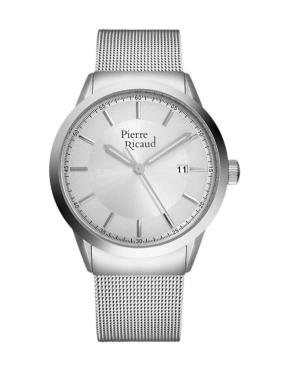Men Classic Analog Quartz Watch PIERRE RICAUD Silver Dial 42mm P97250.5113Q