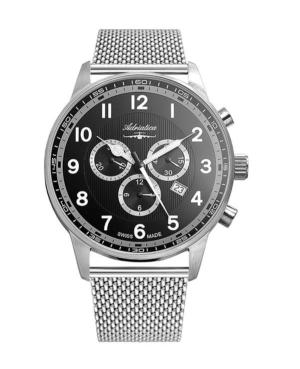 Men Classic Analog Swiss Quartz Watch Chronograph ADRIATICA Černá Dial 46mm A1076.5124CHXLG