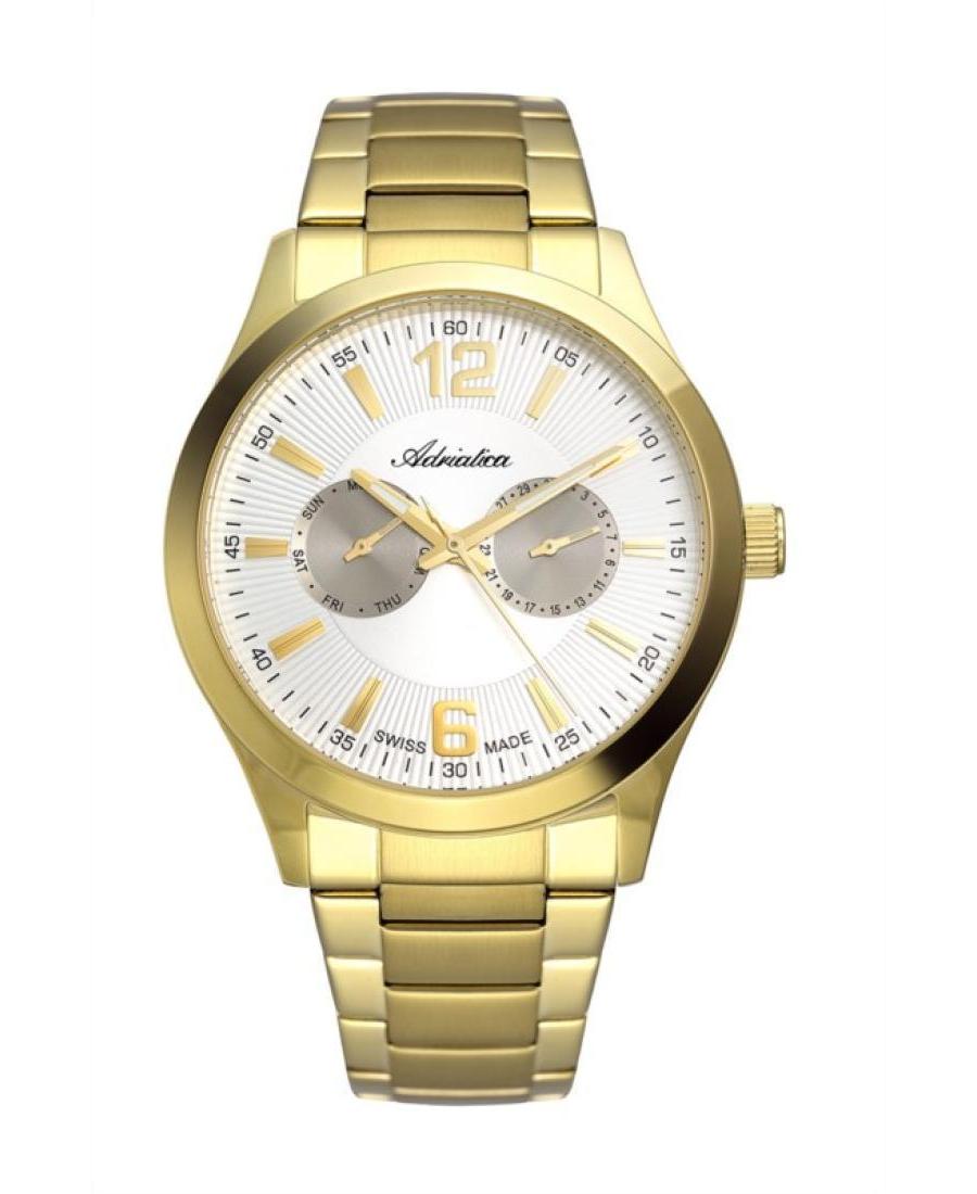 Men Classic Analog Swiss Quartz Watch ADRIATICA Silver Dial 40mm A8257.1153QF